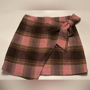 Wilfred Pink & Brown Plaid Skirt